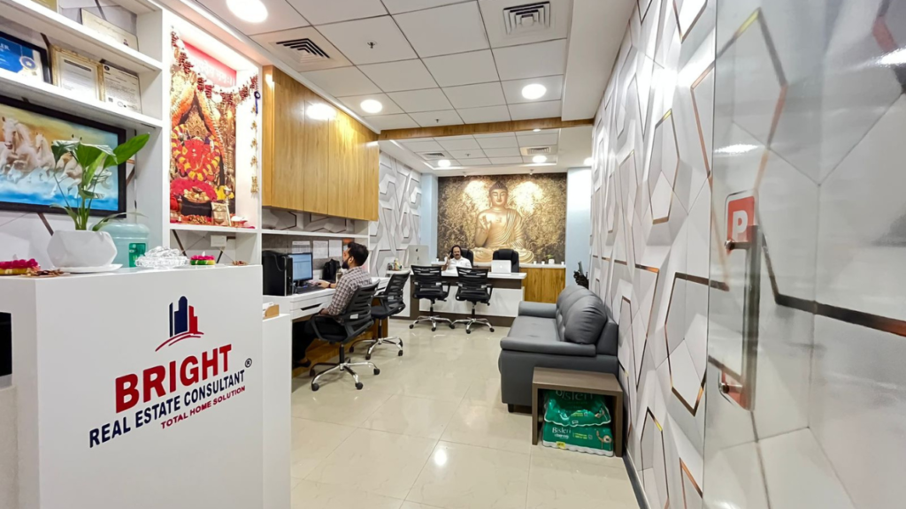 Bright Real Estate Consultant Office Interior in Lodha Palava City iThink B 127